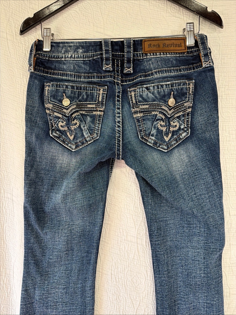 Rock Revival Jeans Elsie Boot Cut Womens Size 27 Bling Butt Western Denim 29x32